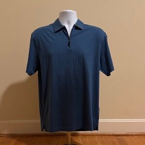 Sharp Lad Preston Zip Polo in Indigo Blue